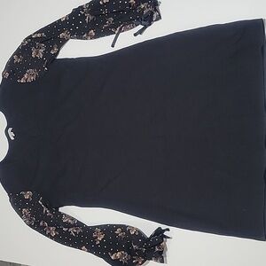 Maurices Black Dress with Beautiful Floral And Bow Details